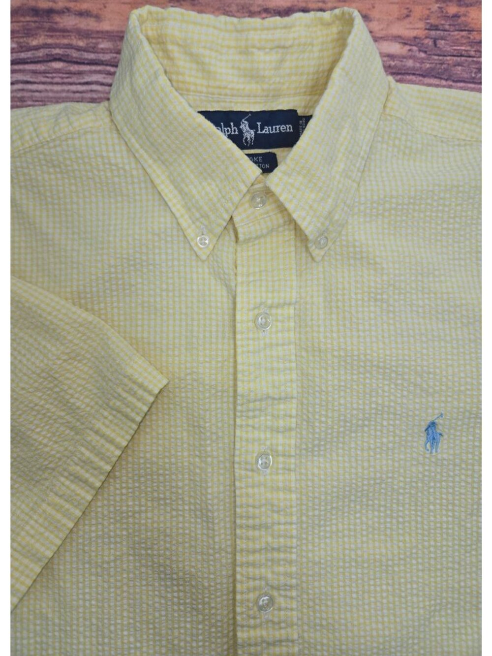 Ralph Lauren Blake Fit Classic Fit Yellow Check SS Shirt Medium